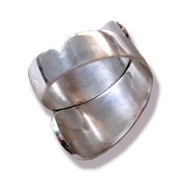 Sterling Silver 925 Bali Boho Artsy Festival Hand Crafted Spoon Ring, 7 & 9 - Picture 6 of 7